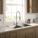 Stainless Steel 36 - in. 50/50 Double Bowl Drop - in or Undermount Kitchen Sink with Thick Deck and Grids, DD3622R - Serene Valley