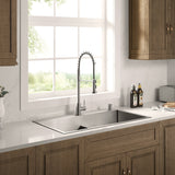 Stainless Steel 36 - in. Double Bowl Drop - in or Undermount Kitchen Sink with Thin Divider DDG3622R - Serene Valley