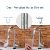 Touch Sensor with Pull - Down Sprayer Kitchen Faucet STK211ST, Single Lever Handle with Deck Plate, Stainless Steel ST Finish - Serene Valley