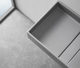 Serene Valley Floating or Countertop Bathroom Double Sink, Two Faucet Holes with Hidden Drain Design, 40" Solid Surface Material in Matte Gray, SVWS608-40GR