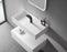 Serene Valley Floating or Countertop Bathroom Sink, Side Faucet with Square Sink and Hidden Drain, 40" Solid Surface Material in Matte White, SVWS613-40WH