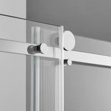 Serene Valley Square Rail Frameless Sliding Shower Door SVSD5003-4874CH, Easy-Clean Coating 3/8" Tempered Glass - 304 Stainless Steel Hardware in Chrome 44"- 48"W x 74"H