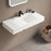 Serene Valley 40" Floating or Countertop Bathroom Sink, V-Shape Drain Design, Solid Surface Material in Matte White, SVWS606-40WH