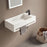 Serene Valley Bathroom Floating Sink, 32" Wall-Mount Sink with Built-in Towel Bar, Solid Surface Material in Matte White SVWS604-32WH