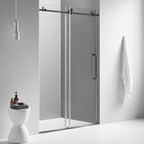 Serene Valley SVSD5002-6876MB Big Roller Frameless Sliding Shower Door - Superclear 3/8" Tempered Glass - 304 Stainless Steel Hardware in Matte Black 64"- 68"W x 76"H