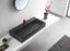 Serene Valley Bathroom Sink, Wall-Mount Install or On Countertop, 47" with Double Faucet Hole, Premium Granite Material in Matte Black