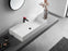 Serene Valley Bathroom Sink, Wall-Mount Install or On Countertop, 47" with Double Faucet Hole, Solid Surface Material for Max Elegance