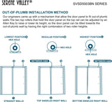 Serene Valley Square Rail Frameless Sliding Shower Door SVSD5003-4874BN, Easy-Clean Coating 3/8" Tempered Glass - 304 Stainless Steel Hardware in Brushed Nickel 44"- 48"W x 74"H