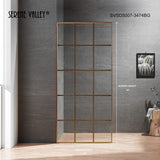 Serene Valley Stand-Alone Shower Screen SVSD5007-3474BG, 3/8" Tempered Glass with Easy-Clean Coating, Premium 304 Stainless Steel Construction with Reversible Installation, Brushed Gold Finish