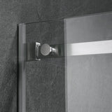 Serene Valley Square Rail Frameless Sliding Shower Door SVSD5003-5274BN, Easy-Clean Coating 3/8" Tempered Glass - 304 Stainless Steel Hardware in Brushed Nickel 48"- 52"W x 74"H