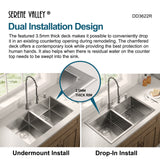 Stainless Steel 36-in. 50/50 Double Bowl Drop-in or Undermount Kitchen Sink with Thick Deck and Grids, DD3622R