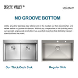 Stainless Steel 36-in. Double Bowl Drop-in or Undermount Kitchen Sink with Thin Divider DDG3622R