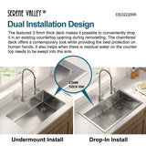 Stainless Steel 32-in. Single Bowl Drop-in or Undermount Kitchen Sink with Corner Drain and Grid, DS3222R