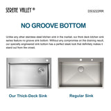 Stainless Steel 32-in. Single Bowl Drop-in or Undermount Kitchen Sink with Corner Drain and Grid, DS3222R