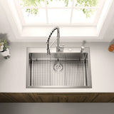 Stainless Steel 33-in. Single Bowl Drop-in or Undermount Kitchen Sink with Thick Deck and Grid, DS3322R