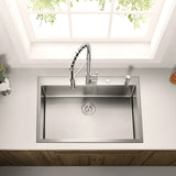 Stainless Steel 33-in. Single Bowl Drop-in or Undermount Kitchen Sink with Thick Deck and Grid, DS3322R