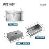 Stainless Steel 36-in. Single Bowl Drop-in or Undermount Kitchen Sink with Thick Deck and Grid, DS3622R