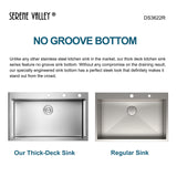 Stainless Steel 36-in. Single Bowl Drop-in or Undermount Kitchen Sink with Thick Deck and Grid, DS3622R