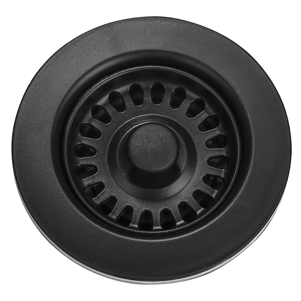 3-1/2 inch Kitchen Sink Strainer Assembly with Stopper for Matching Color of Granite or Fireclay Sinks - Black NDA0052