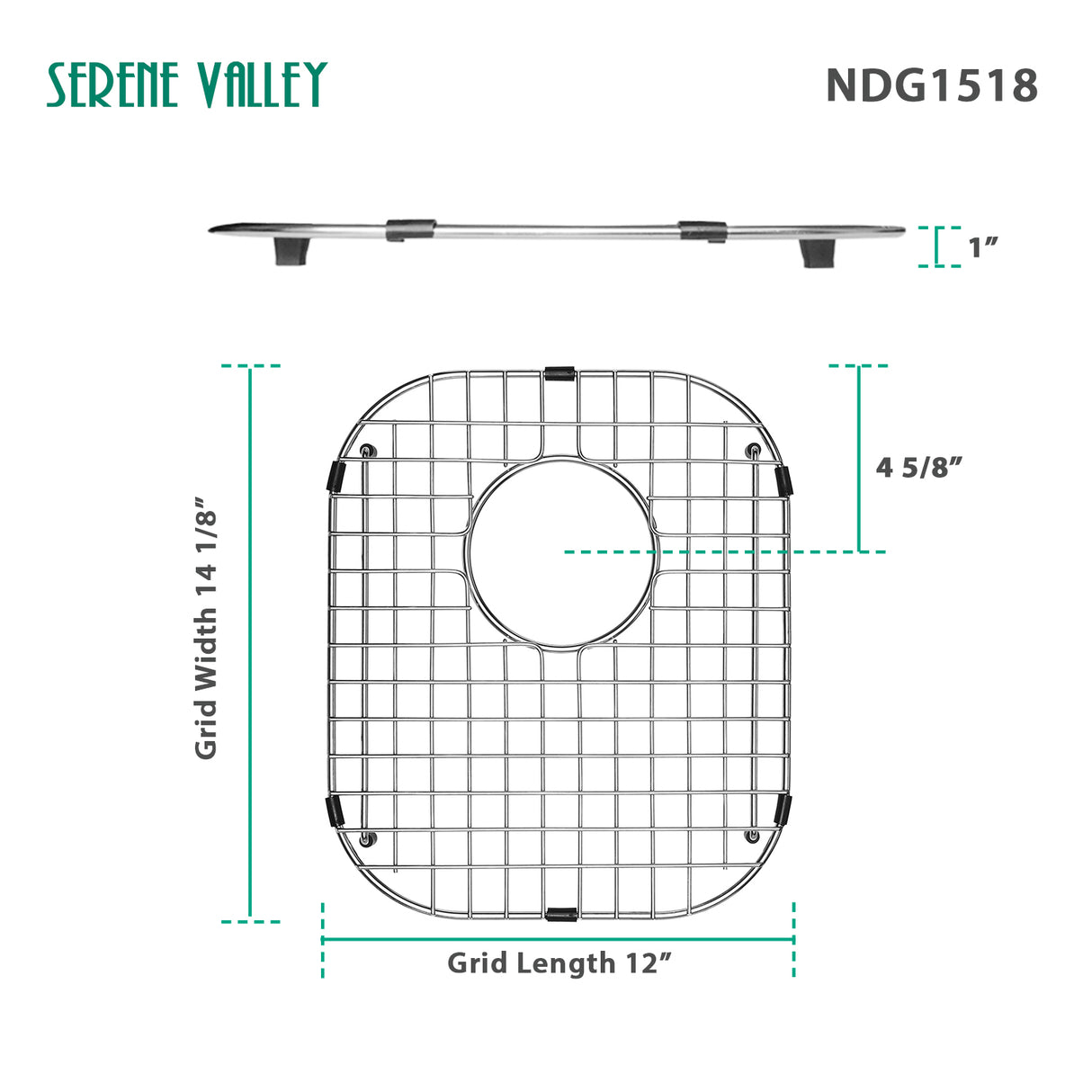 Sink Grid 12 x 14, NDG1518 dim 12" x 14 1/8"