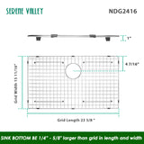 Sink Grid 24 x 16, NDG2416 dim 23 5/8” x 15 11/16”