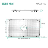 Sink Bottom Grid 24-9/16" X 14-7/16", Centered Drain with Corner Radius 3/8", Sink Protector NDG2515C