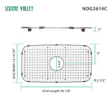 Serene Valley Sink Grid 26-1/8" x 13-15/16", Centered Drain with Corner Radius 2-1/2", NDG2614C