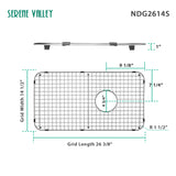 Serene Valley Sink Bottom Grid 26-3/8" x 14-7/16", Basin Rack with Corner Radius 1-1/2", Sink Rack NDG2614S