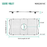 Serene Valley Sink Grid 26-5/8" x 14-13/16", Centered Drain with Corner Radius 1-1/2",NDG2615C