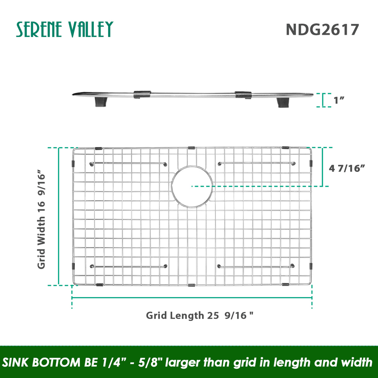 Sink Protector 26 x 17, NDG2617 dim 25 9/16” x 16 9/16”