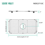 Serene Valley Sink Bottom Grid 27-1/2" x 13-1/2", Centered Drain with Corner Radius 1-1/2", Sink Grids Stainless Steel NDG2713C