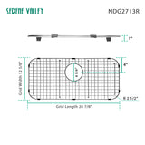 Sink Bottom Grid 26-7/8" x 12-5/8", Rear Drain with Corner Radius 2-1/2", NDG2713R