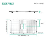 Sink Bottom Grid 26-7/8" x 14-7/8", Centered Drain with Corner Radius 1-1/2" NDG2715C