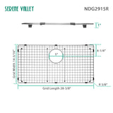 Sink Bottom Grid 28-3/8" x 14-3/16", Rear Drain with Corner Radius 3/16" NDG2915R