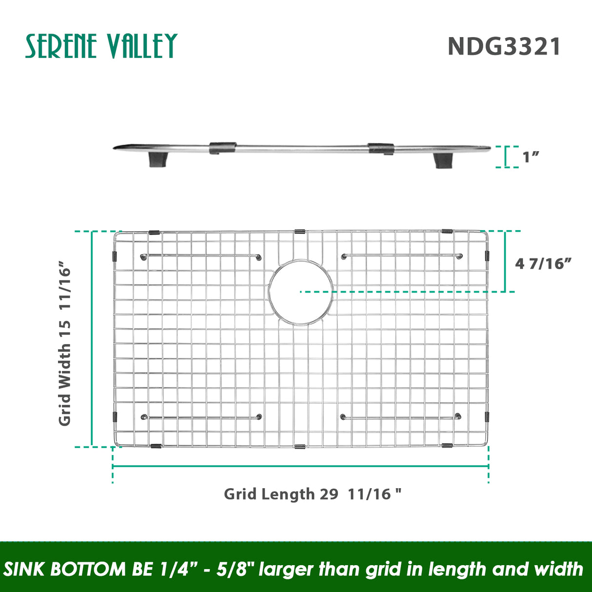 Sink Protector 30 x 16, NDG3321 dim 29 11/16" x 15 11/16"