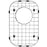 Sink Bottom Grid 9" x 13-7/8", Rear Drain with Corner Radius 2-3/4" NLW0914R