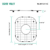 Sink Protector Grid 11-11/16" x 13-3/16", Centered Drain with Corner Radius 3-1/2" NLW1311C