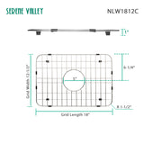 Serene Valley Sink Grid 18" X 12-1/2", Centered Drain with Corner Radius 1-1/2", NLW1812C