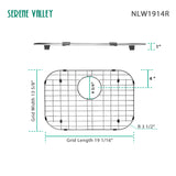 Sink Bottom Grid 19-1/16" x 13-5/8”, Rear Drain with Corner Radius 3-1/2" NLW1914R