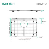 Serene Valley 19-1/4" X 14-1/8" Sink Grid, Rear Drain with Corner Radius R 3/8", NLW2015R