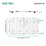 Sink Protector Grid 26-1/16" x 14-1/16", Rear Drain with Corner Radius 3-1/2" NLW2614R