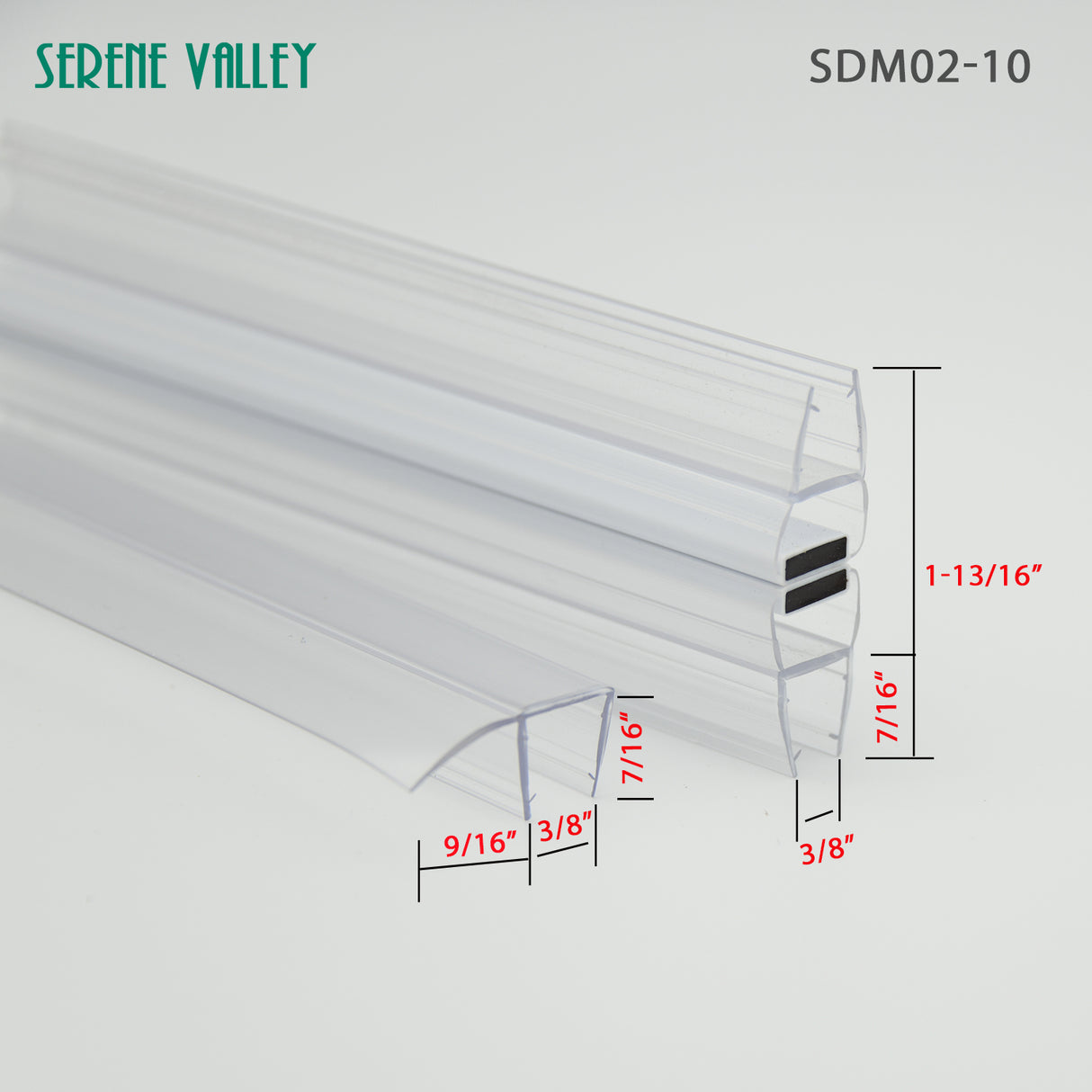 Serene Valley Sliding Shower Door Magnetic Strip Pair and Doorside Strip for 3/8" Glass, Strong Magnetic Force, 78" Magnetic Strip Pair Plus 78" Doorside Strip, 2pcs