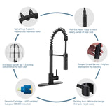 Pull-Out Sprayer Kitchen Faucet SNK310MB, Single Lever Handle, Matte Black MB Finish with cUPC/NSF/CEC Compliant Quality