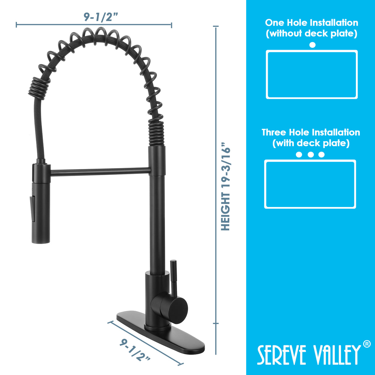 Pull-Out Sprayer Kitchen Faucet SNK310MB, Single Lever Handle, Matte Black MB Finish with cUPC/NSF/CEC Compliant Quality