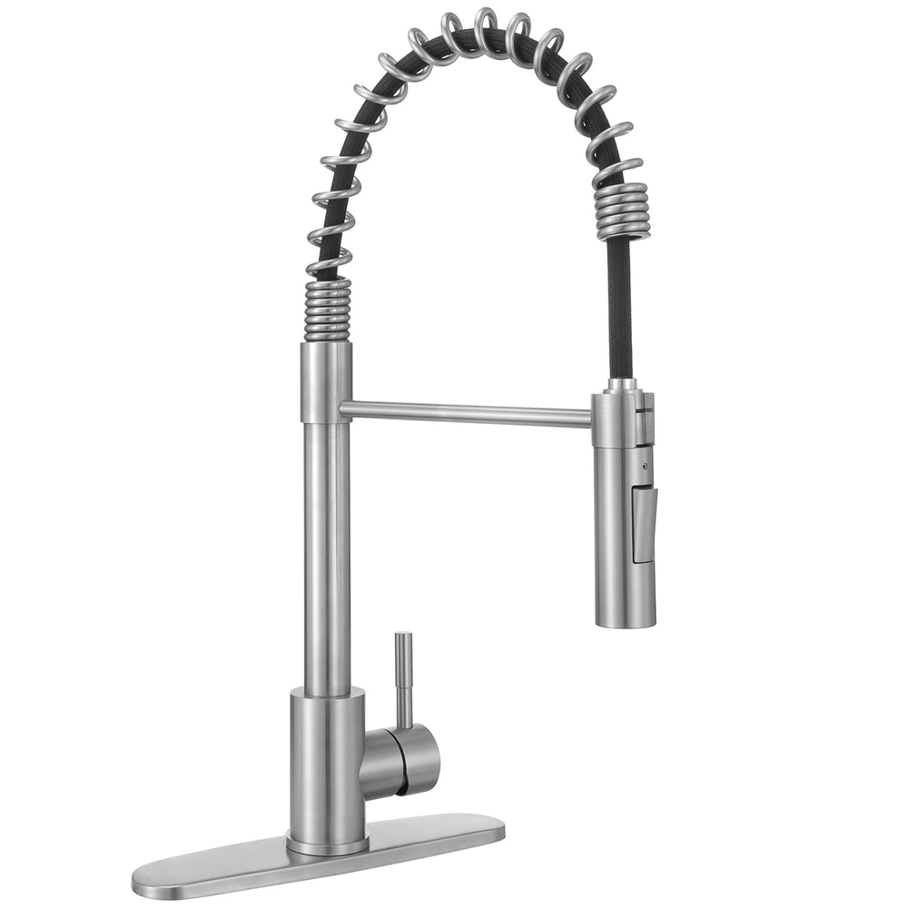 Pull-Out Sprayer Kitchen Faucet SNK310ST, Single Lever Handle, Stainless Steel ST Finish with cUPC/NSF/CEC Compliant Quality