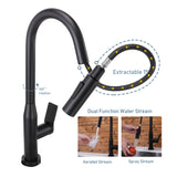 Sereve Valley Touch Sensor with Pull-Down Sprayer Kitchen Faucet STK210MB, Single Lever Handle with Deck Plate, Matte Black MB Finish