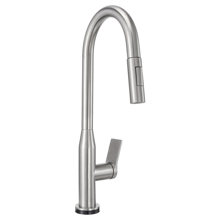 Serene Valley Rowland Touch Sensor with Pull-Down Sprayer Kitchen Faucet, Single Lever Handle with Deck Plate, Stainless Steel Finish STK210ST