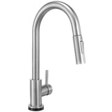 Touch Sensor with Pull-Down Sprayer Kitchen Faucet STK211ST, Single Lever Handle with Deck Plate, Stainless Steel ST Finish