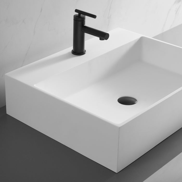 Sereve Valley Bathroom Sink Pop-Up Drain, Brass Material with Mounting Ring, No Overflow, Matte Black Finish, SVD200MB