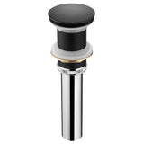 Sereve Valley Bathroom Sink Pop-Up Drain, Brass Material with Mounting Ring, No Overflow, Matte Black Finish, SVD200MB